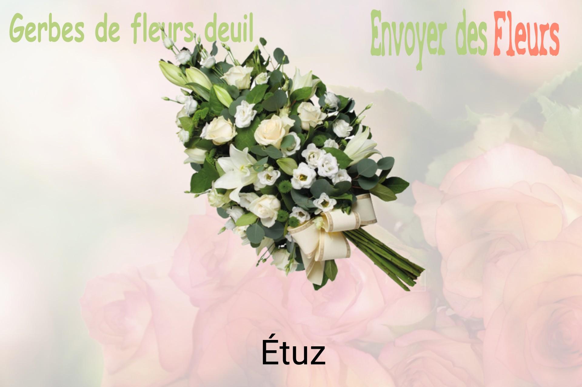 Gerbe de fleurs de deuil livrée à Étuz